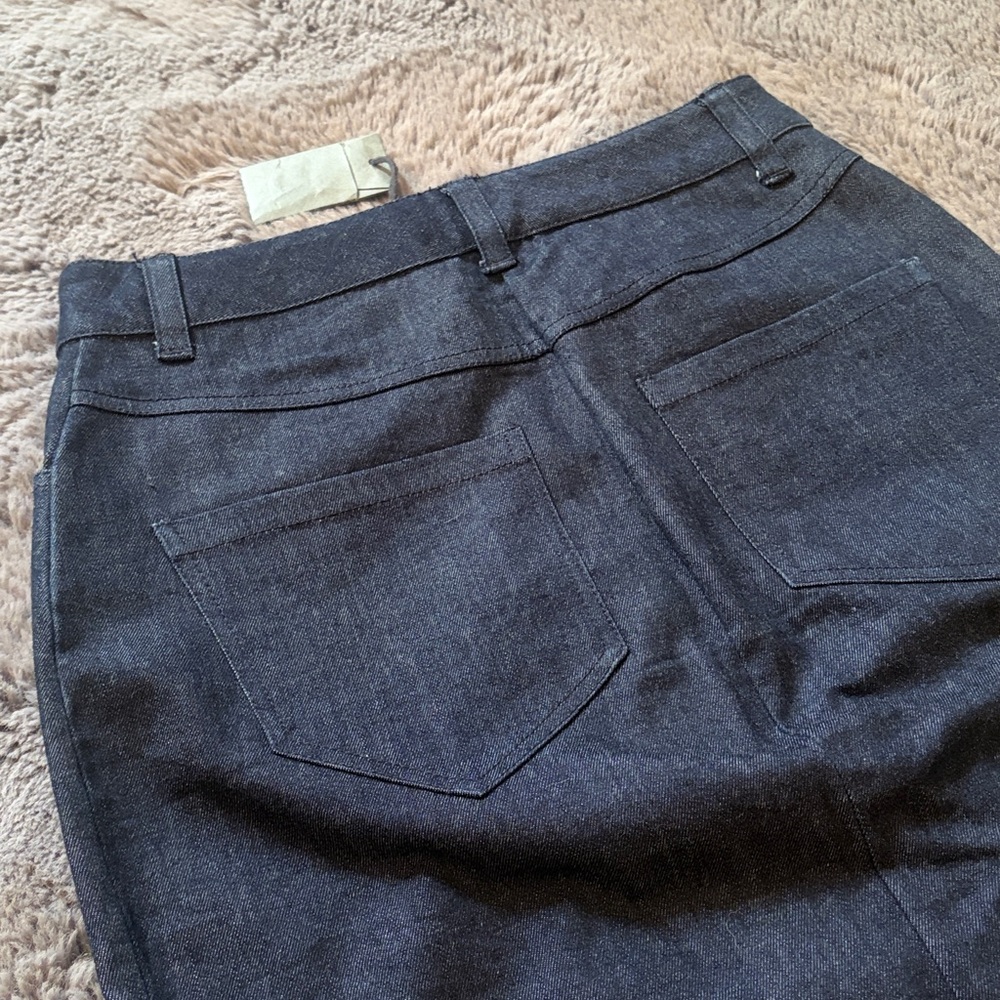 All Saints Hand Embellished Dark Wash Denim Pencil Skirt - Picture 4 of 15